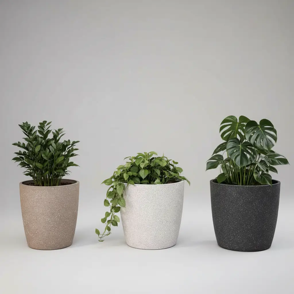 Premium Marble Coated Minimalist Flower Planter Planters & Pots Planters