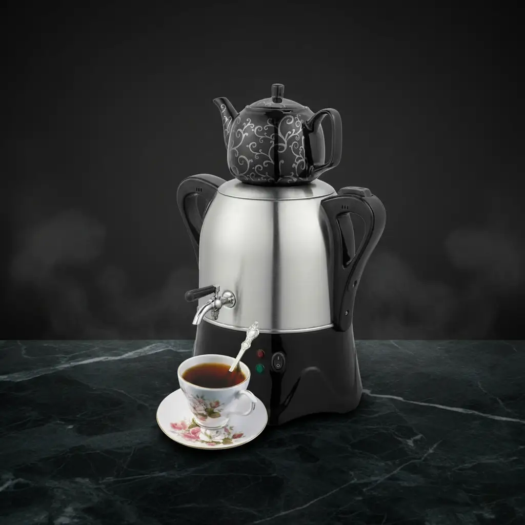 Premium Electric Samovar Tea Maker 1800W With Dual Chamber Design