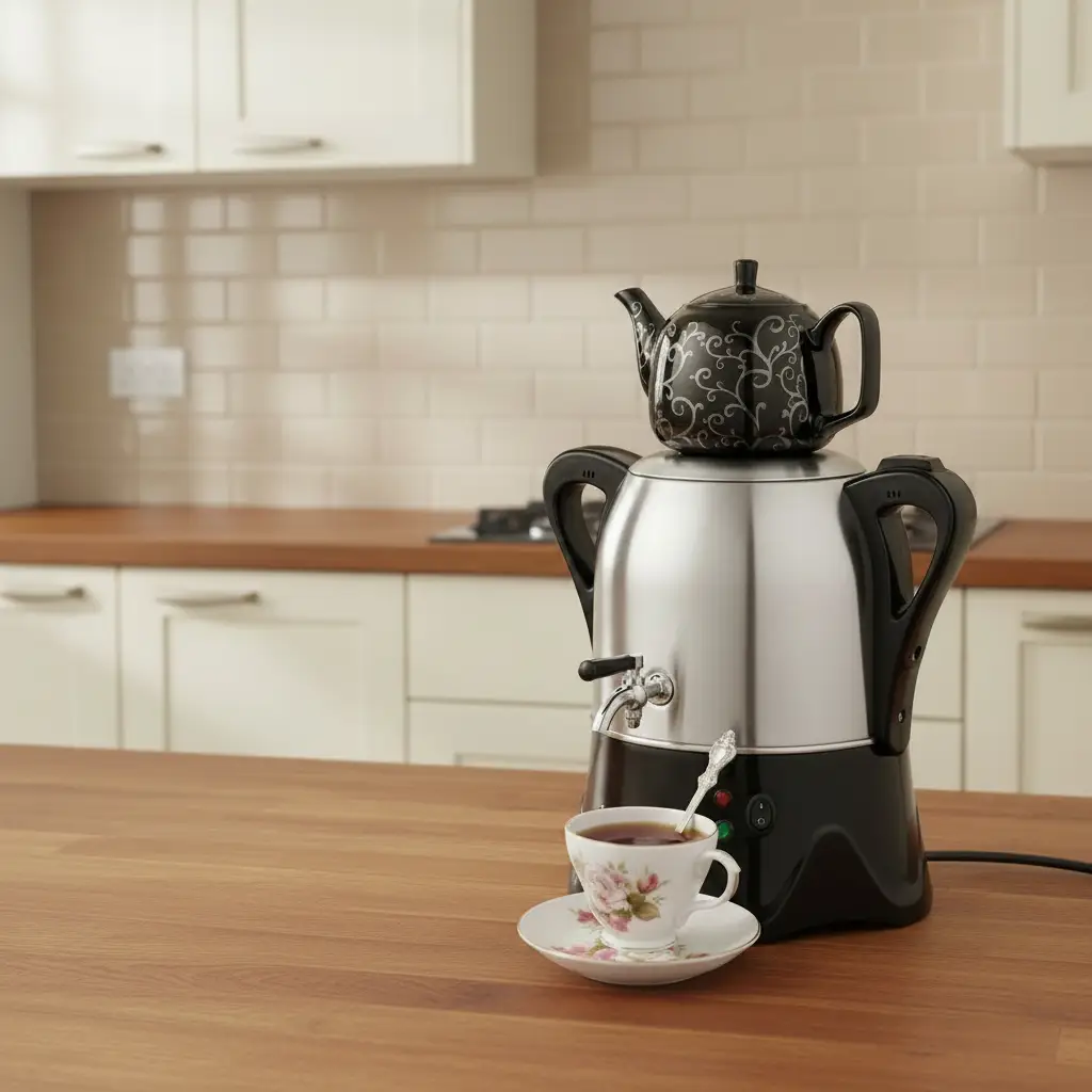 Premium Electric Samovar Tea Maker 1800W With Dual Chamber Design