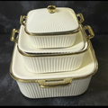 3 Pcs Ceramic Soup Pot Set Cookware Casserole Dishes
