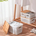 Modern Storage Basket with Bamboo Lid Storage & Organisation Household Storage Baskets