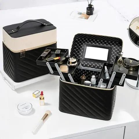 2 Tier Make Up Box Beauty & Organisation Train Cases