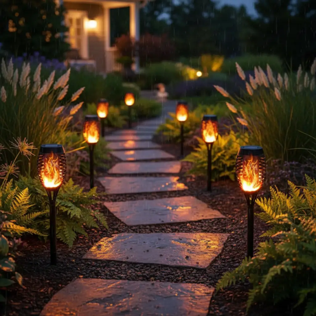 Solar Flickering Garden Flame Light Outdoor & Garden Landscape Pathway Lighting