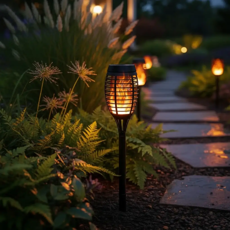 Solar Flickering Garden Flame Light Outdoor & Garden Landscape Pathway Lighting