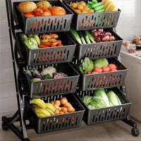 4-Layer Kitchen Vegetable Basket Rack Kitchen Storage Kitchen Counter & Beverage Station Organizers