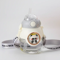 Children's Water Bottle with 3D Stickers & Straw Baby & Kids Water Bottles