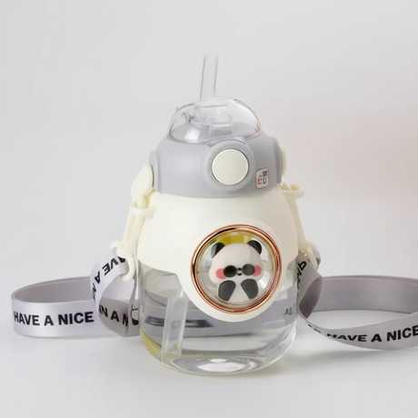 Children's Water Bottle with 3D Stickers & Straw Baby & Kids Water Bottles