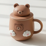 Kawaii Bear & Rabbit Thermos with Straw, 530ml Kitchen Thermoses