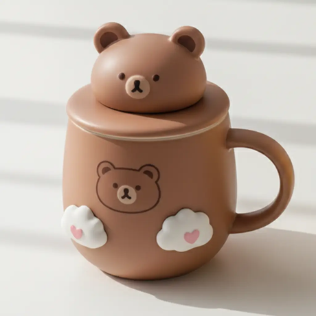 Kawaii Bear & Rabbit Thermos with Straw, 530ml Kitchen Thermoses