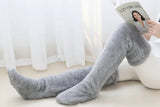 Over-Knee Fuzzy Plush Slipper Stockings Clothing & Accessories Knee Socks