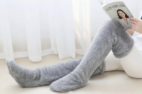 Over-Knee Fuzzy Plush Slipper Stockings Clothing & Accessories Knee Socks