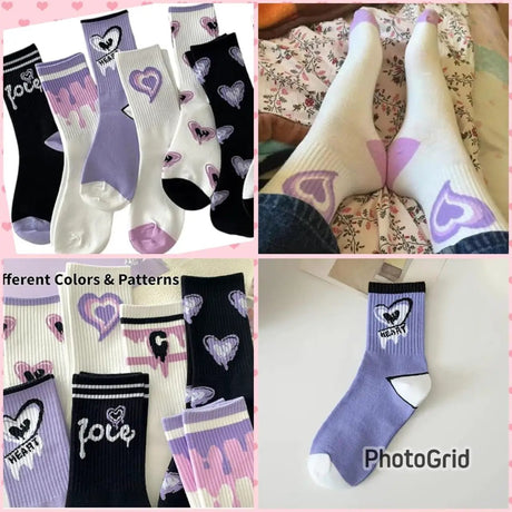Colorful Heart Socks Socks & Hosiery Crew Socks