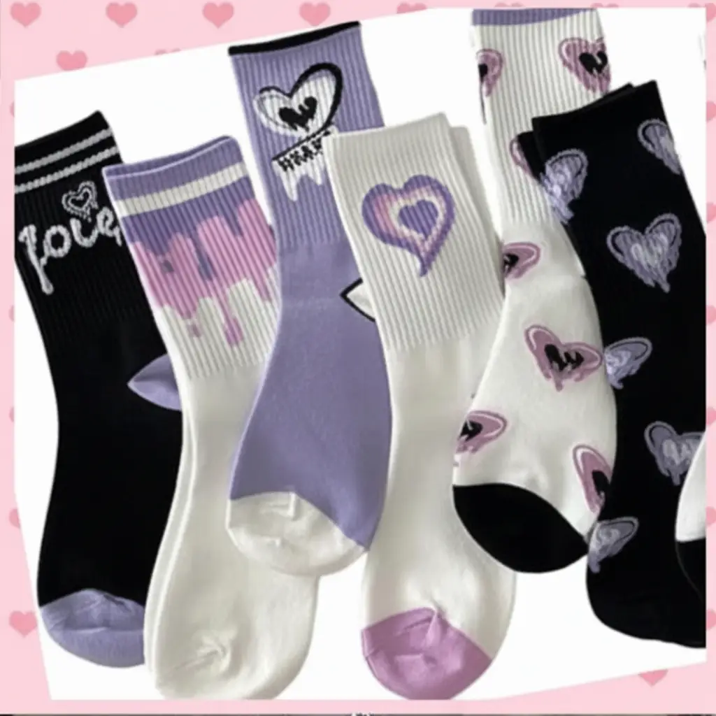 Colorful Heart Socks Socks & Hosiery Crew Socks