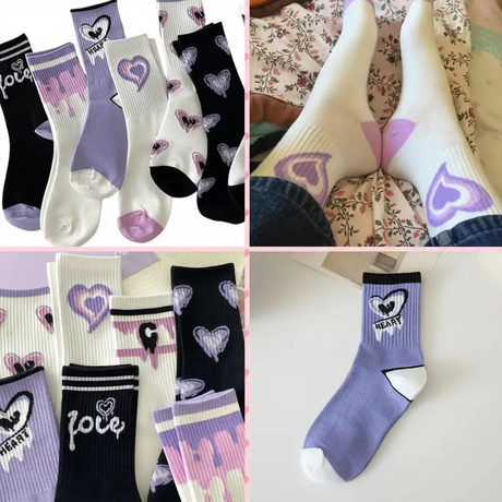 Colorful Heart Socks Socks & Hosiery Crew Socks