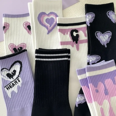 Colorful Heart Socks Socks & Hosiery Crew Socks