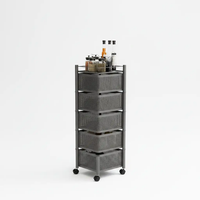 5-Tier Square Fruit Rack with Wheels Kitchen Storage Kitchen Counter & Beverage Station Organizers