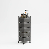 5-Tier Square Fruit Rack with Wheels Kitchen Storage Kitchen Counter & Beverage Station Organizers