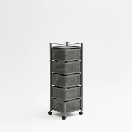 5-Tier Square Fruit Rack with Wheels Kitchen Storage Kitchen Counter & Beverage Station Organizers
