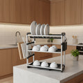 3-Tier Dish Drying Rack – Gold Aluminium Kitchenware Dish Racks