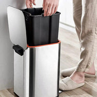 Stainless Steel Pedal Dustbin with Inner Bin Home & Kitchen Trash Cans