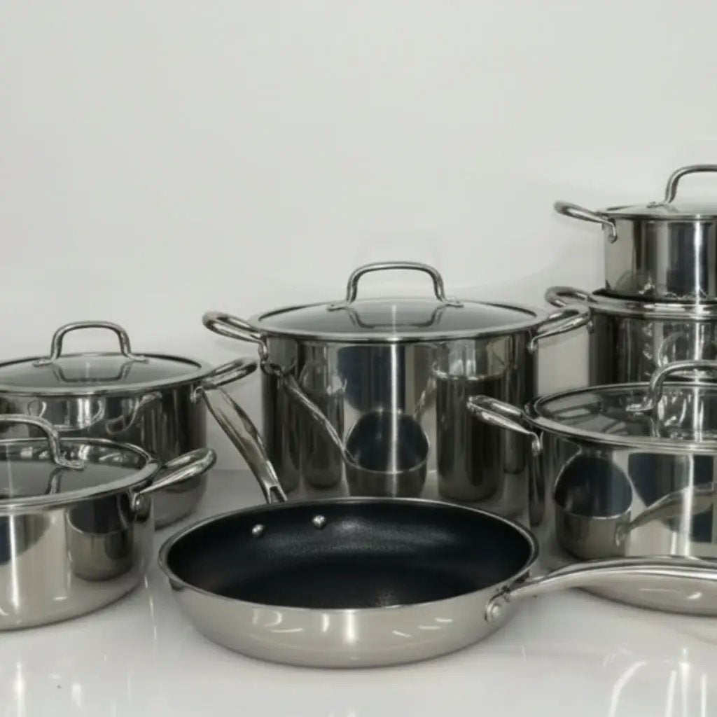 Uakeen Germany 10pc Stainless Steel Cookware Set VK32 Cookware Cookware Sets