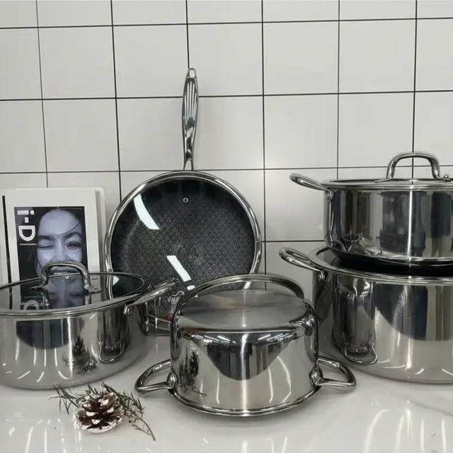 Uakeen Germany 10pc Stainless Steel Cookware Set VK32 Cookware Cookware Sets