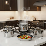 Uakeen Germany 10pc Stainless Steel Cookware Set VK32 Cookware Cookware Sets