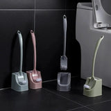 Long Handle Toilet Brush Set with Base Bathroom Toilet Brush & Holder Sets