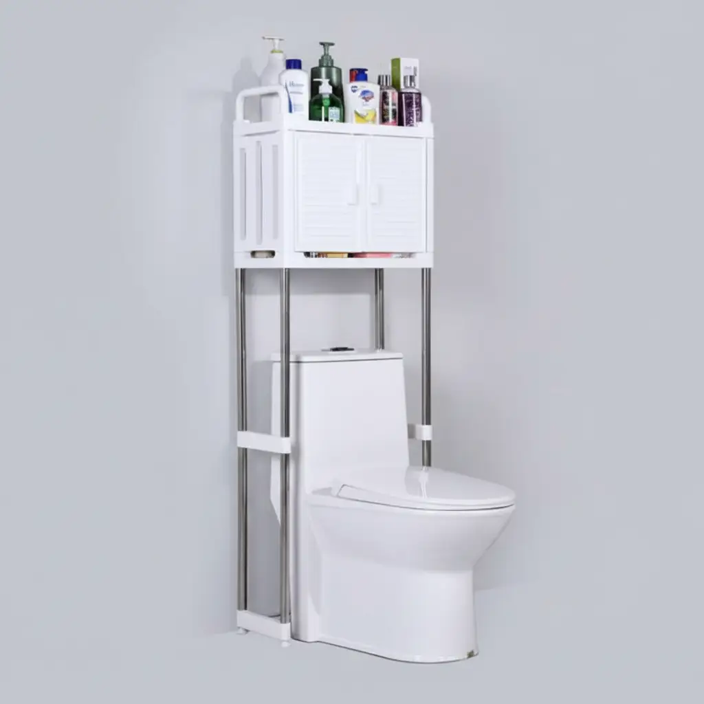 Over The Toilet Storage Rack with Cabinet Bathroom Storage Over-the-Toilet Caddies