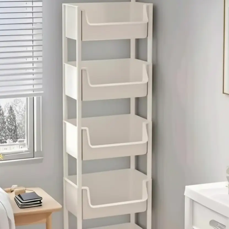 5-Tier Slim Rolling Storage Trolley Storage Trolley Carts