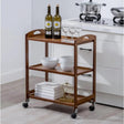 3-Tier Bamboo Serving Trolley Serving Trolley Carts