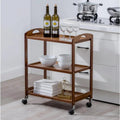 3-Tier Bamboo Serving Trolley Serving Trolley Carts