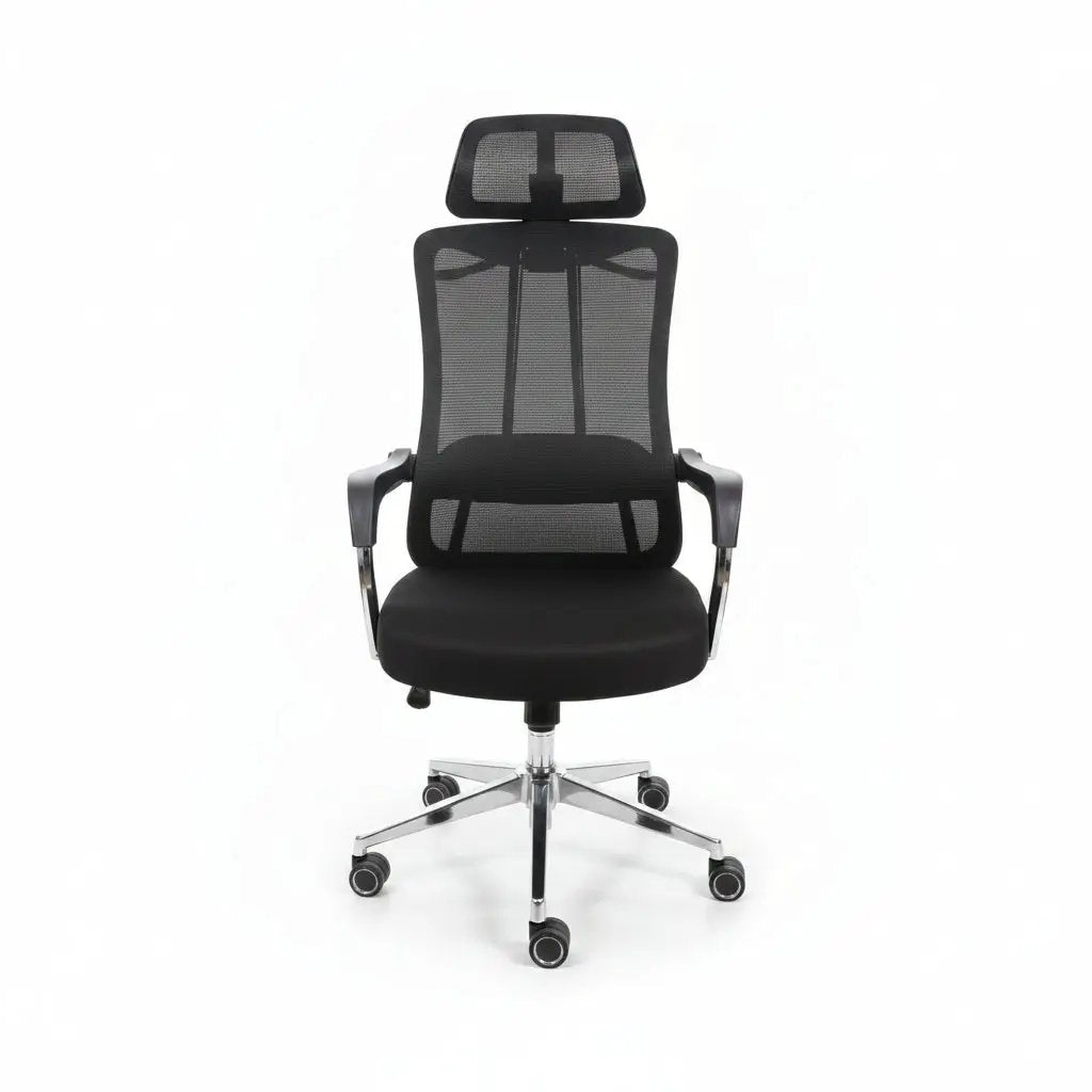 High-Back Mesh Office Chair with Headrest & Chrome Frame Office Chair Office Chairs