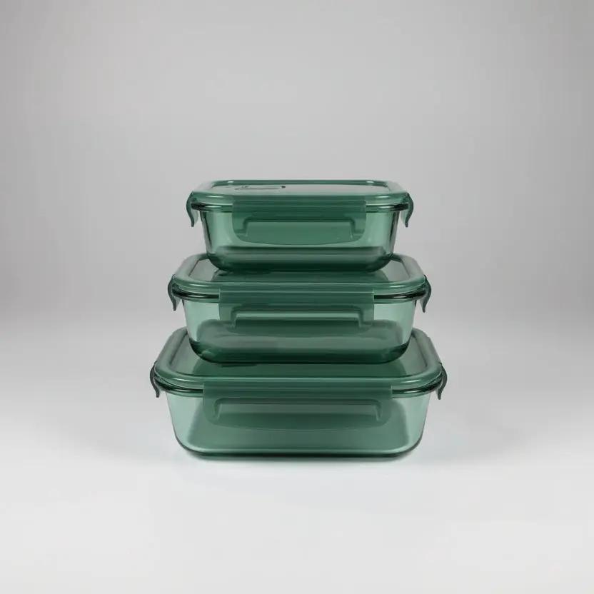 3pc Glass Food Container Set Food Storage Food Storage Containers