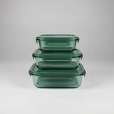 3pc Glass Food Container Set Food Storage Food Storage Containers