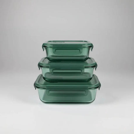 3pc Glass Food Container Set Food Storage Food Storage Containers