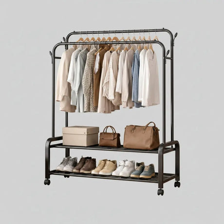 Heavy-Duty Double Rail Clothes Rack Storage & Organisation Garment Racks