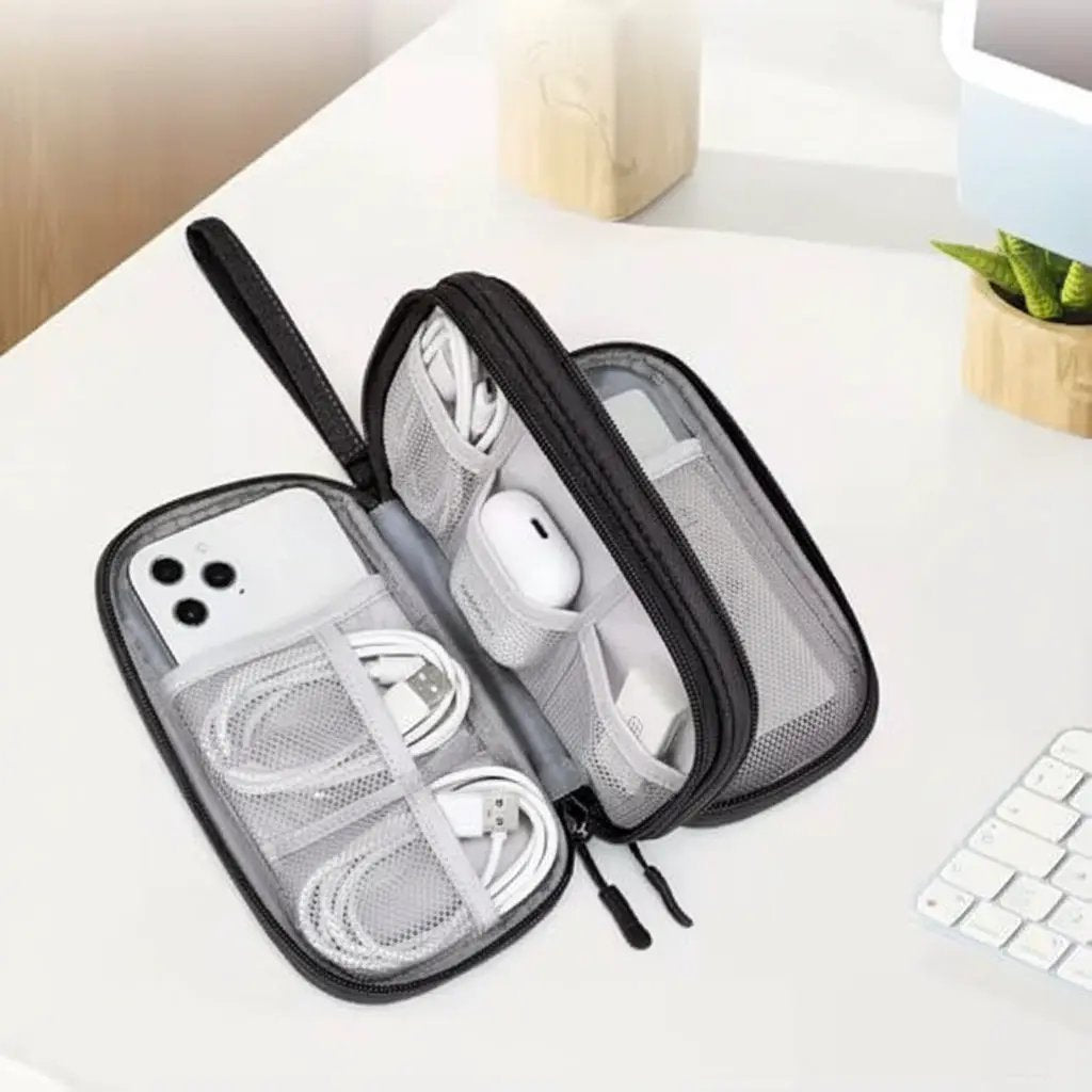 Double Layer Travel Cable Organiser Bag Travel Accessories Travel Pouches