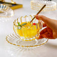 European Style Flower Glass Bowl Glassware Serving Bowls