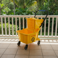 Commercial Mop Bucket with Side-Press Wringer Cleaning Equipment Buckets