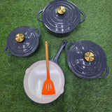 7pcs Enamel Cast Iron Cooking Pot Set Cookware Cookware Sets