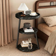 Trinity 3-Tier Round Side Table Black Side Tables End Tables
