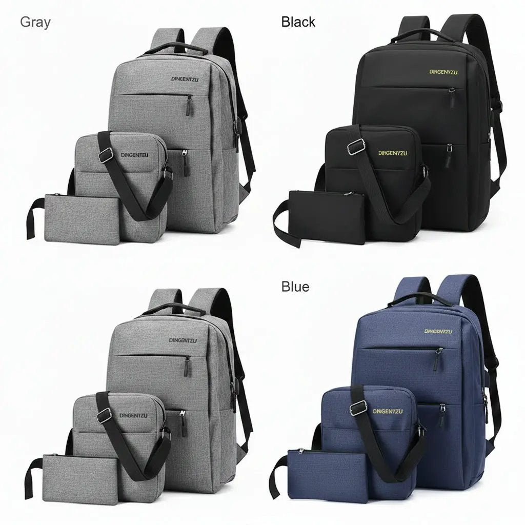 3-Piece Backpack Set Bags Laptop Backpacks