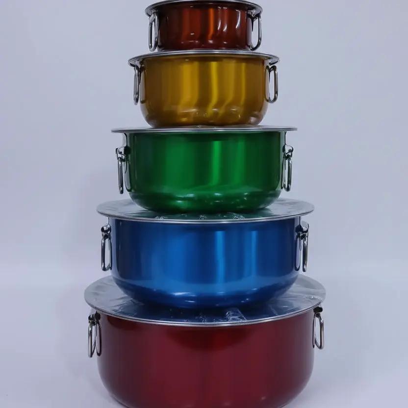 Stainless Steel Serving Pot Set of 5 Cookware & Pots Casserole Dishes