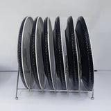 Black & White Ceramic Dinner Plates Set of 6 Kitchenware Plates
