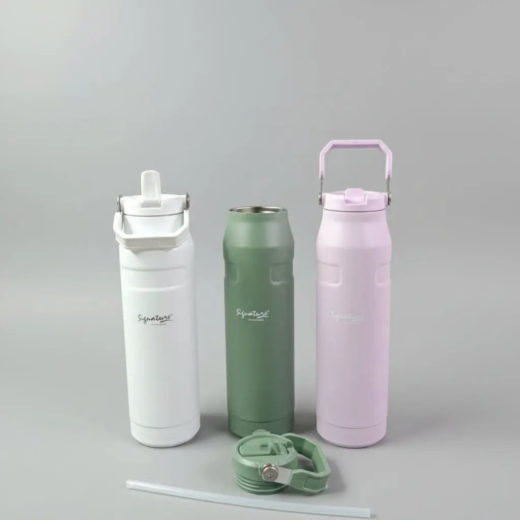 Vacuum Flask 1000ml with Straw Flasks & Bottles Thermoses
