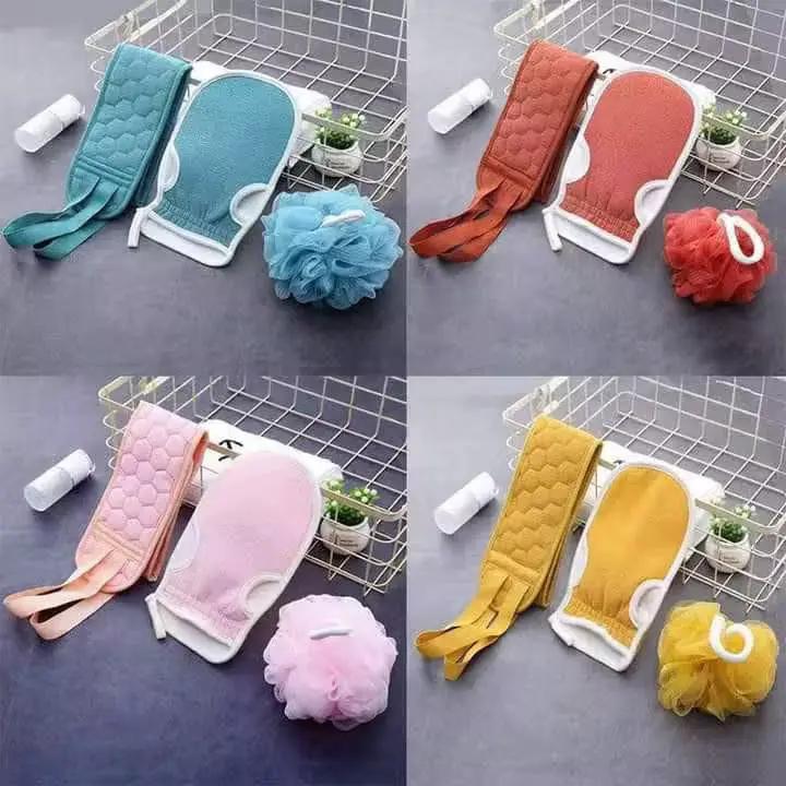 3-Piece Exfoliating Shower Kit Bath & Body Exfoliating Washcloths & Towels