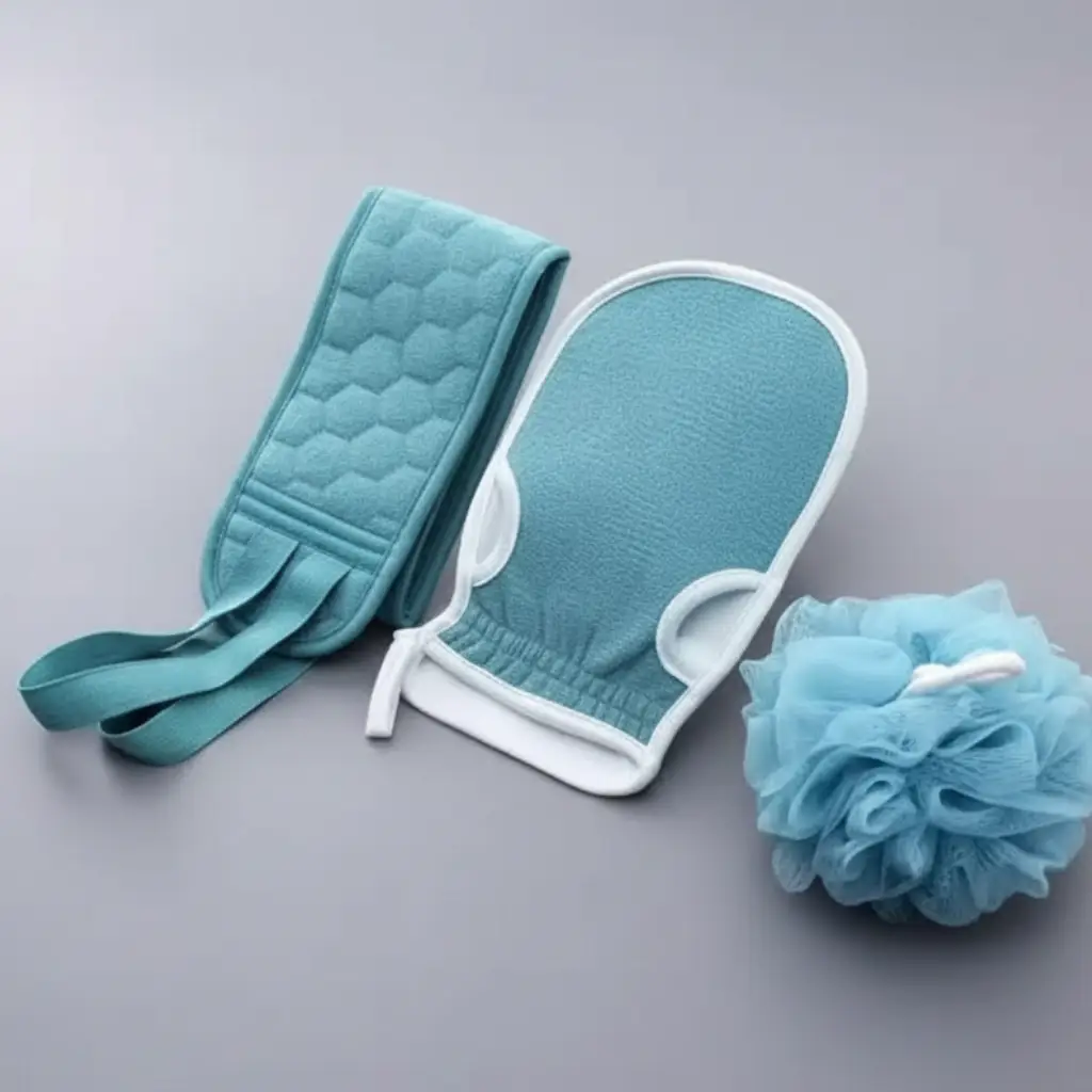 3-Piece Exfoliating Shower Kit Bath & Body Exfoliating Washcloths & Towels