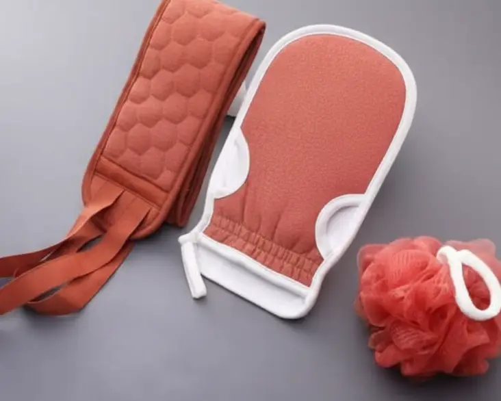 3-Piece Exfoliating Shower Kit Bath & Body Exfoliating Washcloths & Towels