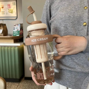 Cute Straw Water Bottle Water Bottles